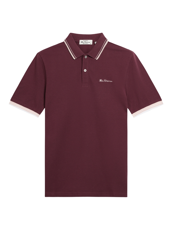 Signature Pique Polo in Aubergine