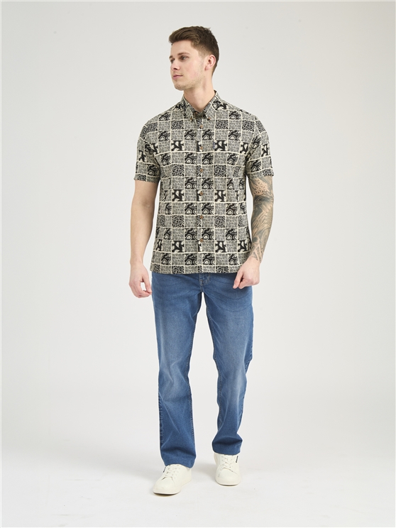 Block Checkerboard Paisley Shirt