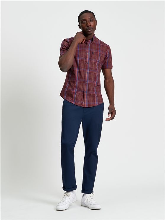 Short Sleeve Signature Gingham Shirt Dark blue | Ben Sherman