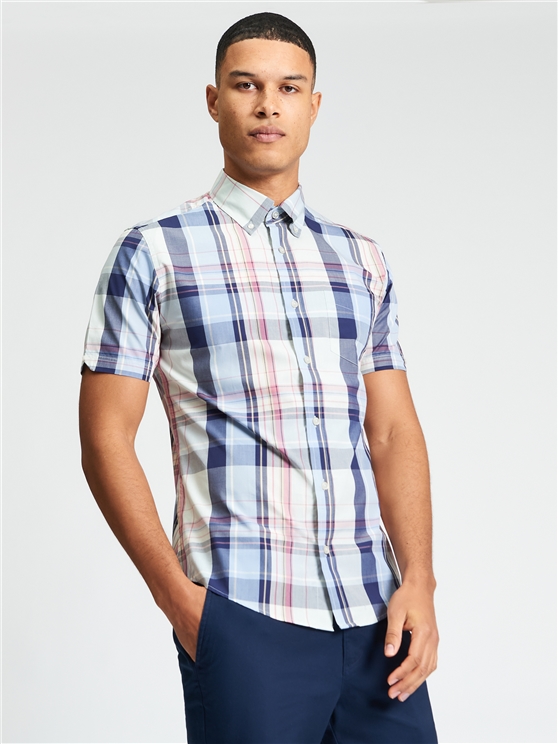 Short Sleeve Oversized Check Shirt