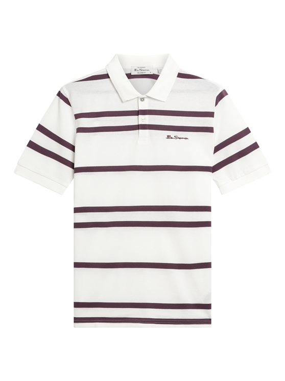 Sport Stripe Polo in Snow White