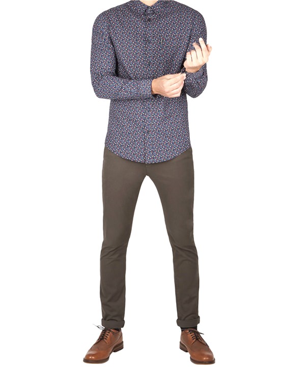 Slim Fit Micro Floral Shirt