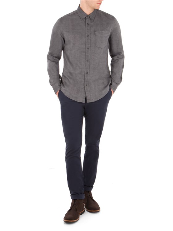 Long Sleeve Brushed Plain Shirt