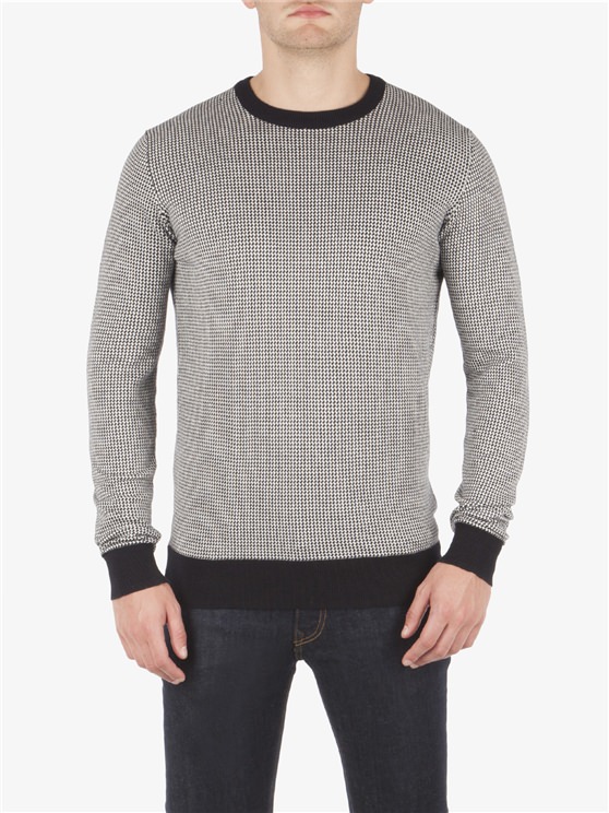 Micro Gingham Crew Neck Jumper