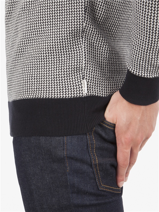 Micro Gingham Crew Neck Jumper